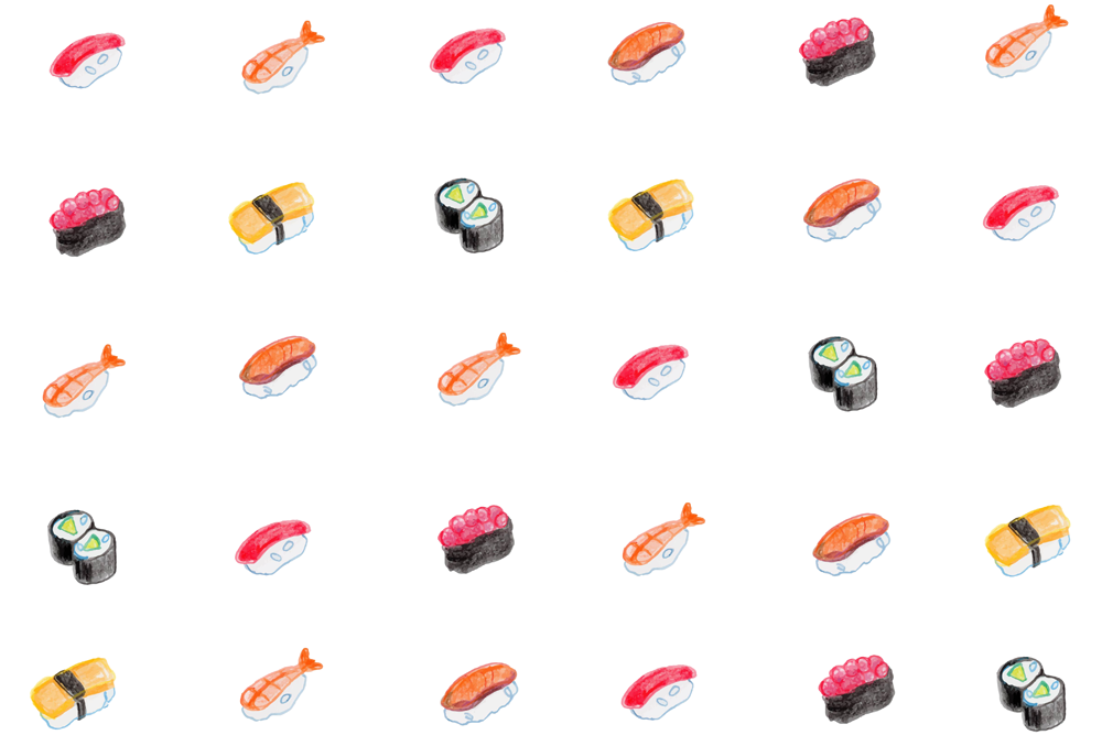 お寿司のイラストパターン