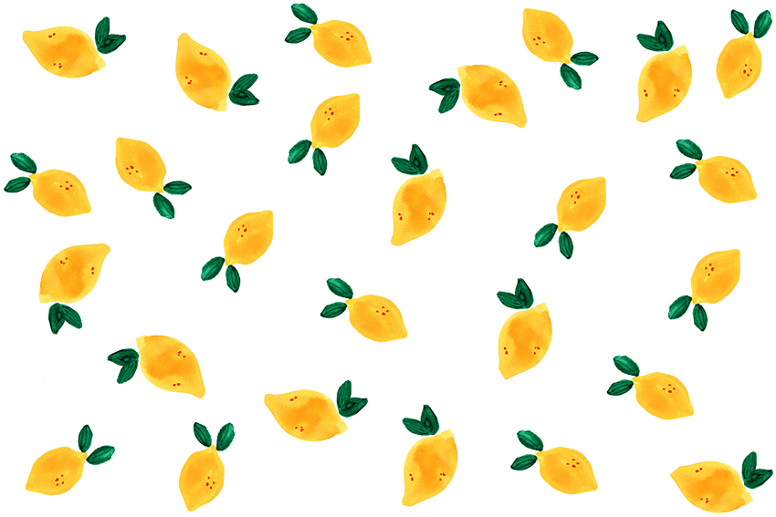 レモンのイラストパターン(透過ファイルあり)